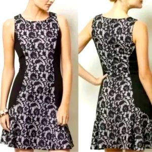 Anthropologie, Maeve, Fit and Flare dress, Size Large black, Lace Overlay
